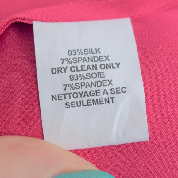 Silk Trina Turk Hot Pink Asymmetrical Flowy Pleated Tank Top - Picture 7 of 9